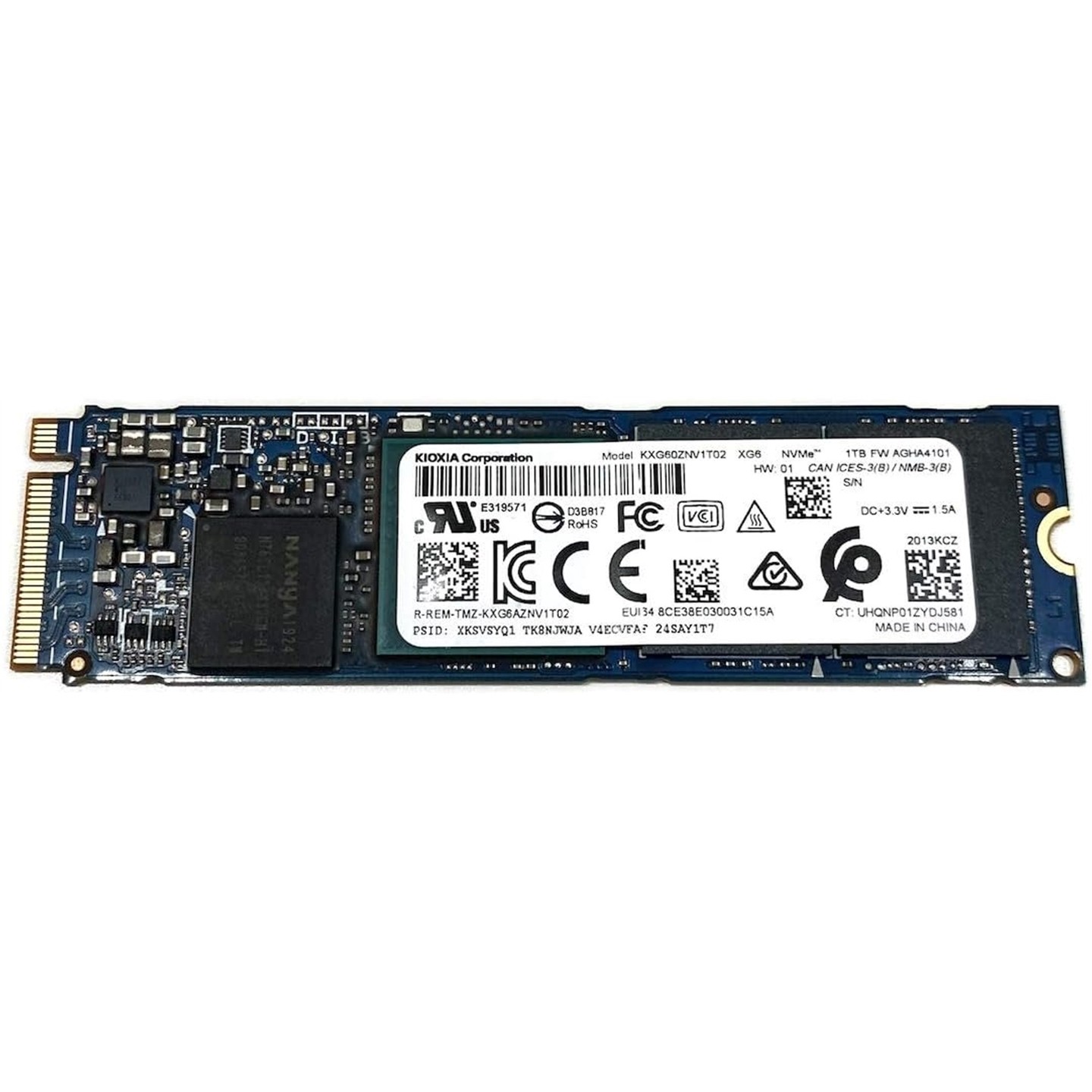 Kioxia 1TB SSD XG6 M.2 2280 PCIe Gen3 x4 NVMe KXG60ZNV1T02 Solid State Drive