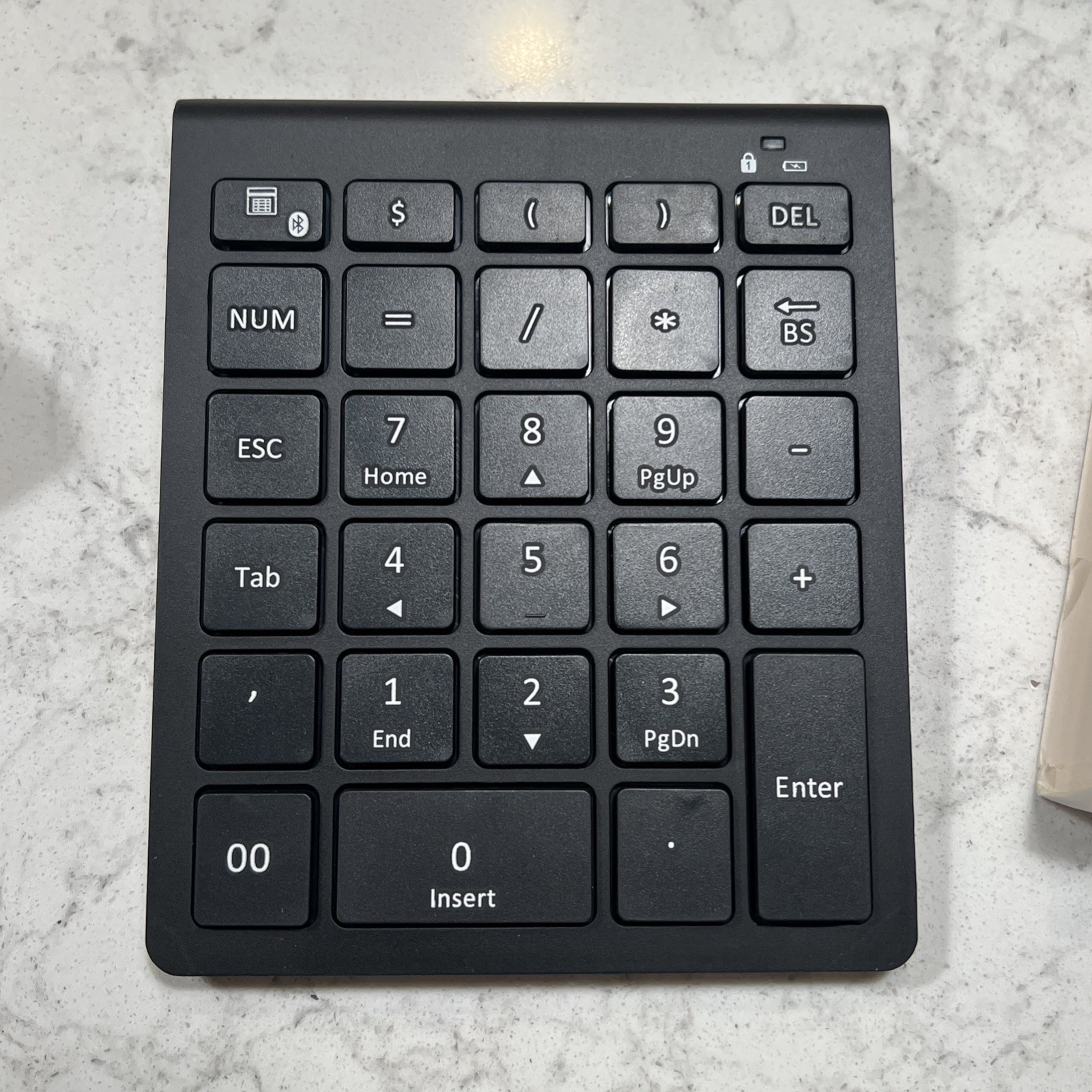 Lekvey 28 Key Bluetooth Wireless Number Pad Rechargeable for Laptop