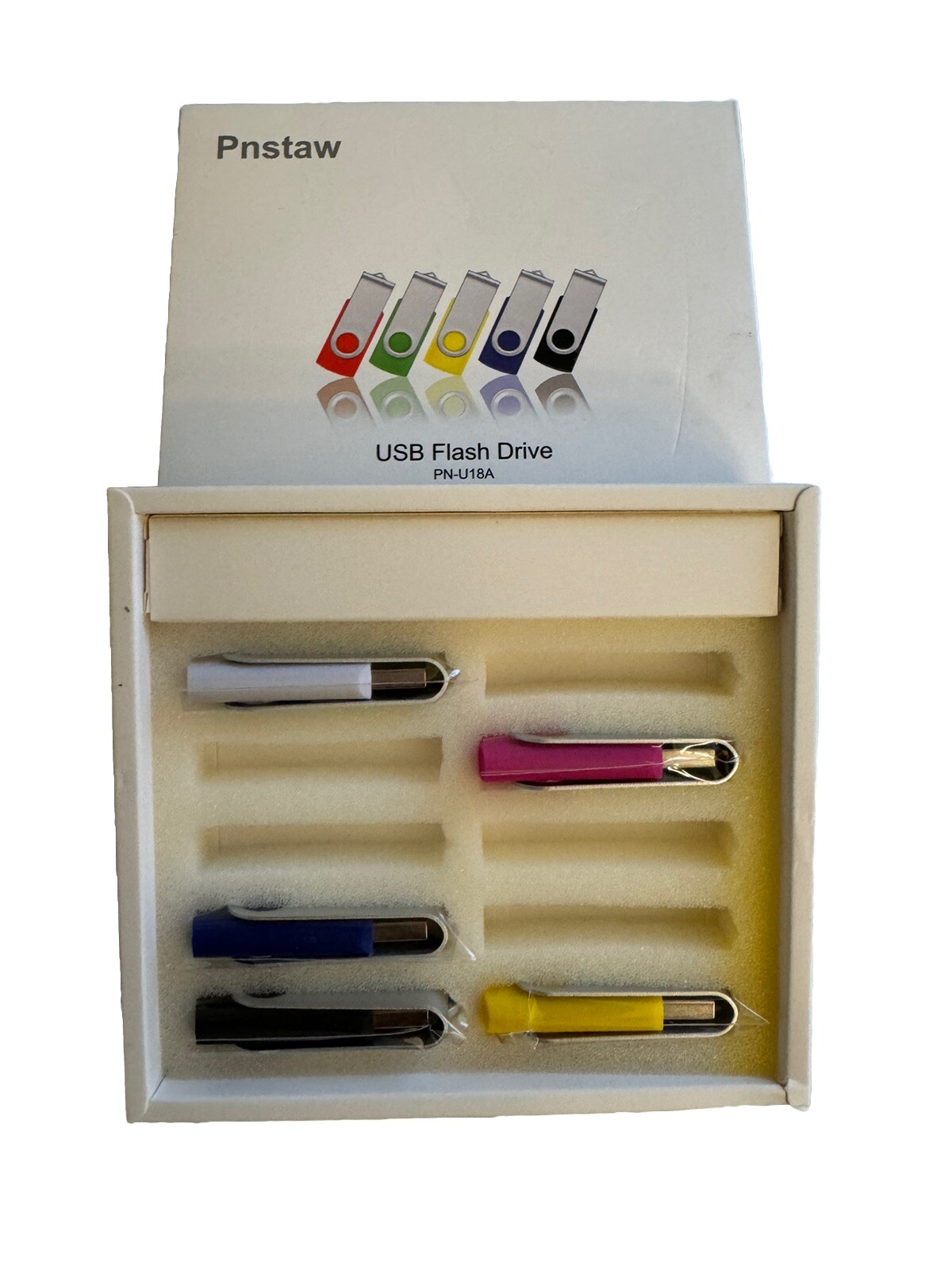 Pnstaw USB Flash Drive 16GB PN-U18A - Lot of 5 - Colors as pictured