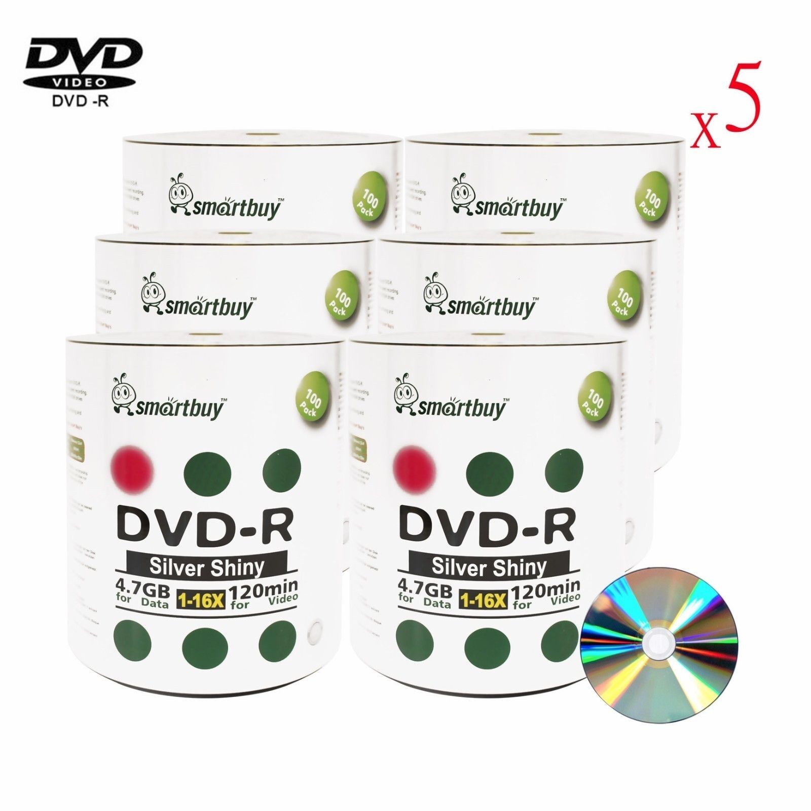 3000 Smartbuy DVD-R 16X 4.7GB Shiny Silver Recordable Disc w/ Shrink Packing