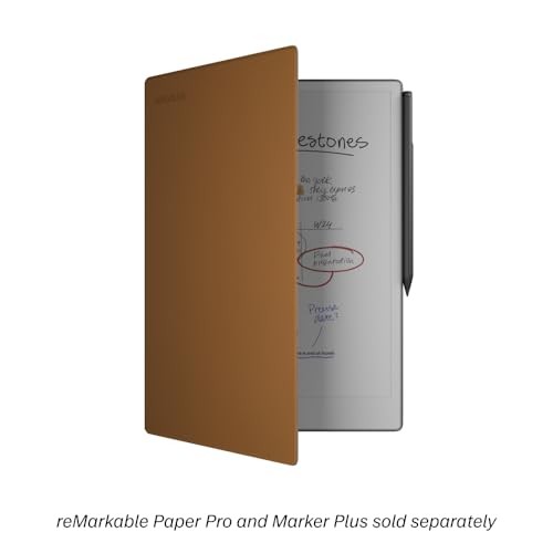 REMARKABLE PAPER PRO PREMIUM LEATHER BOOK FOLIO CASE - BROWN-M | PREMIUM - M