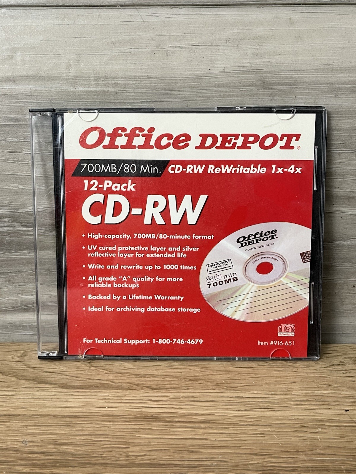 Office Depot CD-RW 12 Pack 700MB 80min 1x-4x Rewritable  Lot of 7