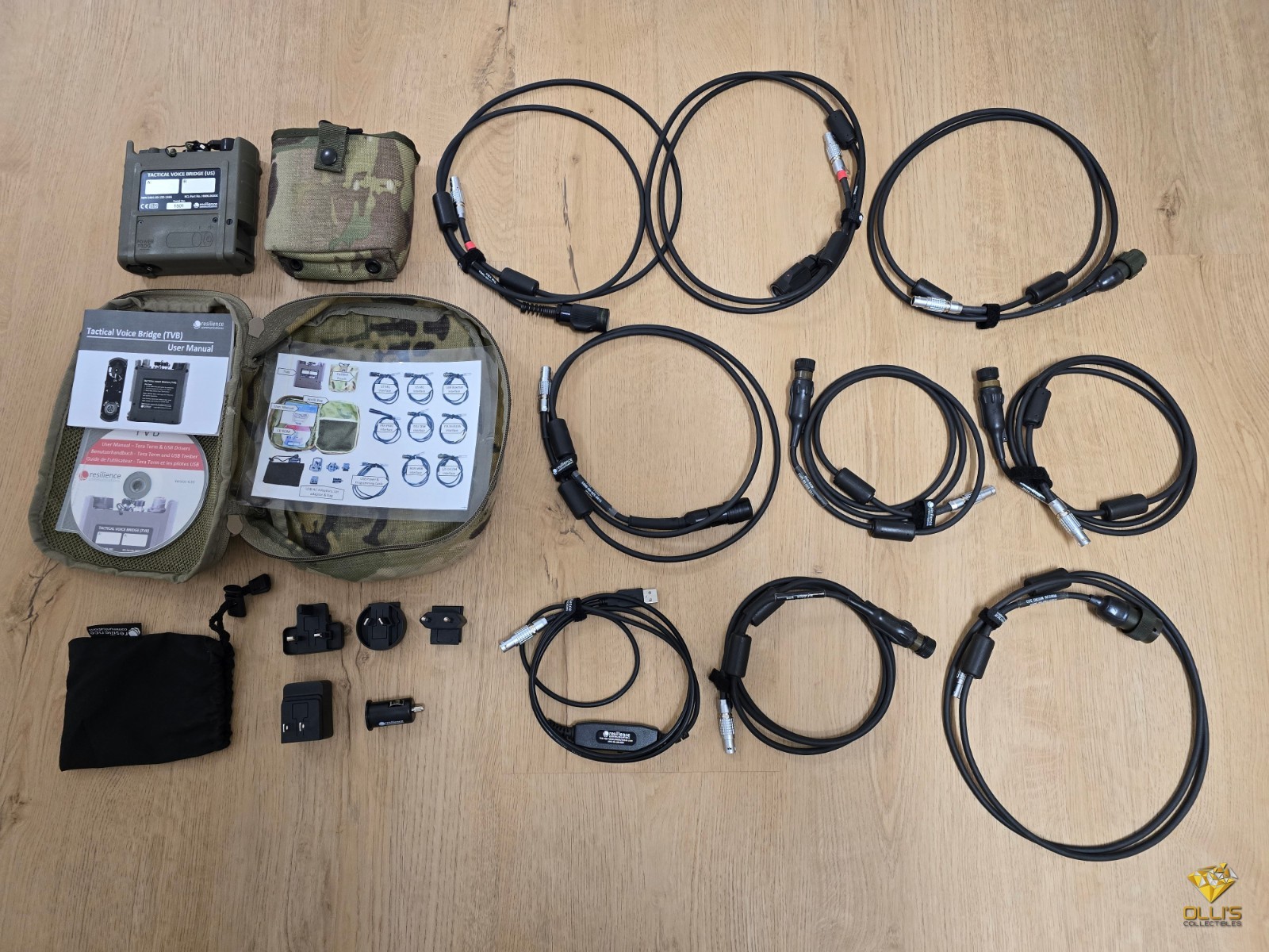 NATO Tactical Voice Bridge Full Set 8x Adapter Cable Headset Radio US Army