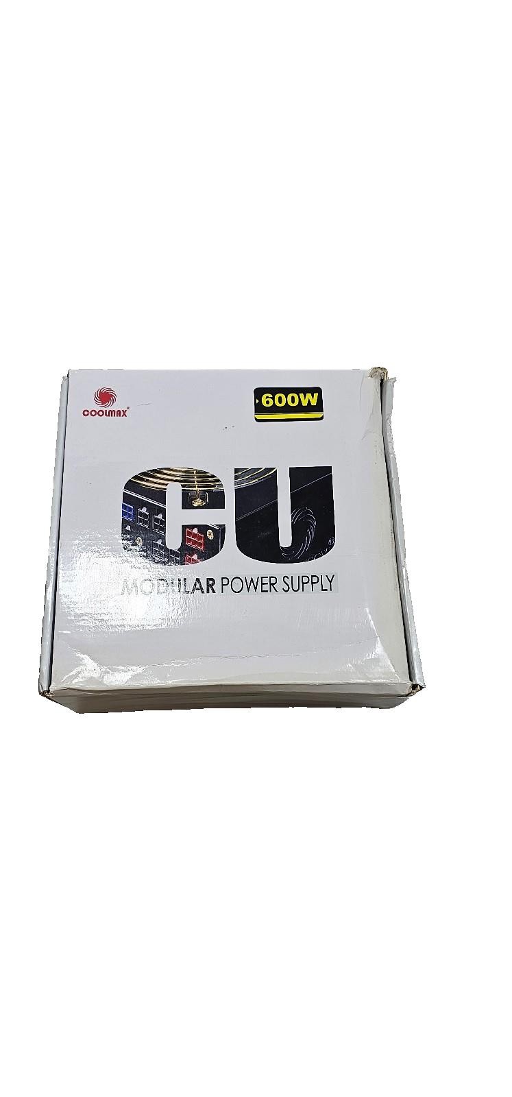 New Coolmax CU-600B 600W ATX 12V v2.2 Power Supply, Modular, 20+4 Pin, 1 Fan