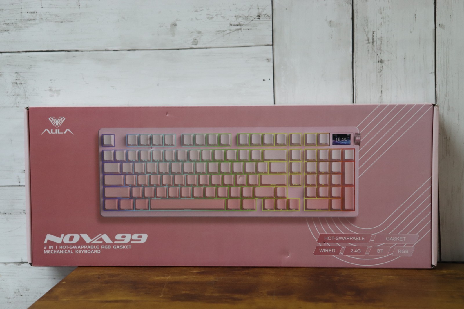 AULA NOVA 99 96% Wireless Mechanical Gaming Keyboard Hot Swap RGB TFT Screen