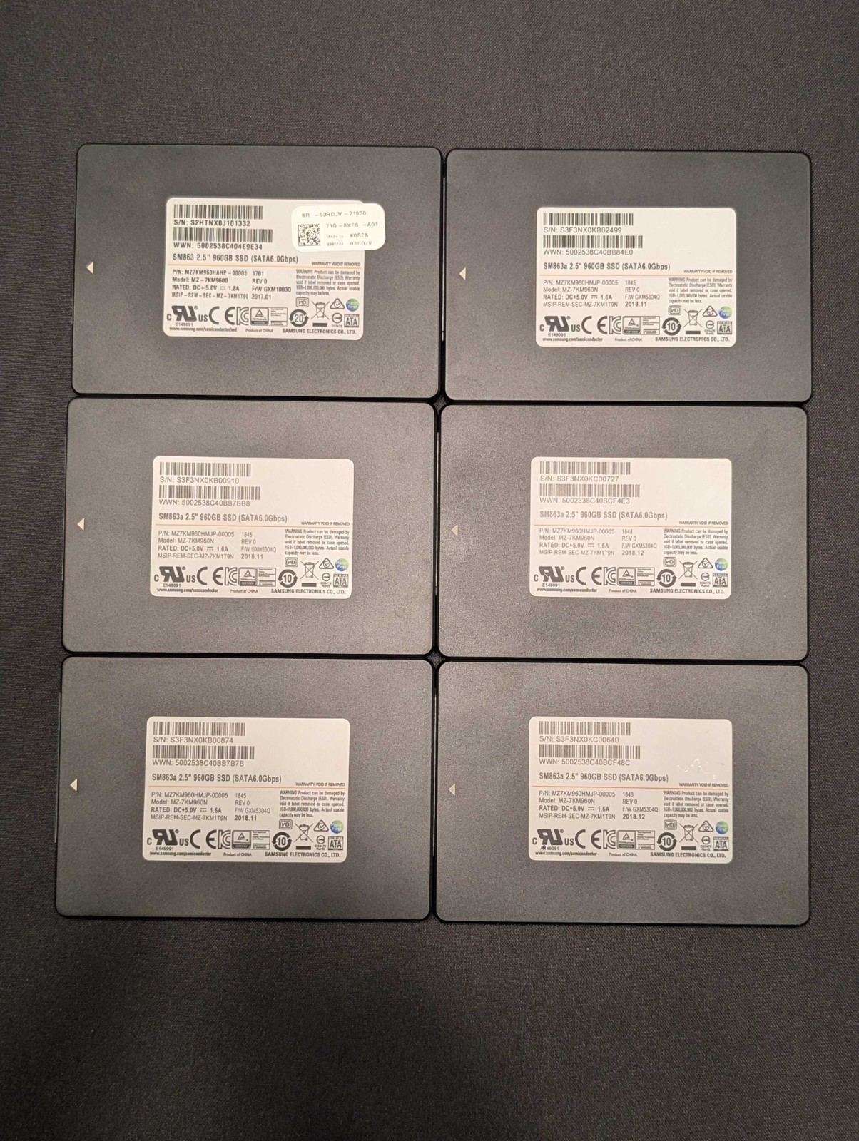 Samsung SM863a 960GB Enterprise SATA 2.5" SSD MZ-7KM960E | Ultra Low Hours