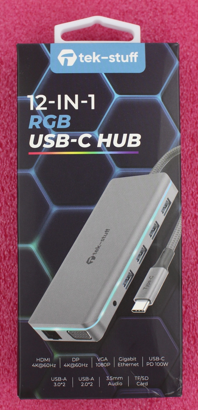 12-IN-1-RGB - tek-stuff 12-in-1 USB-C RGB Docking Station