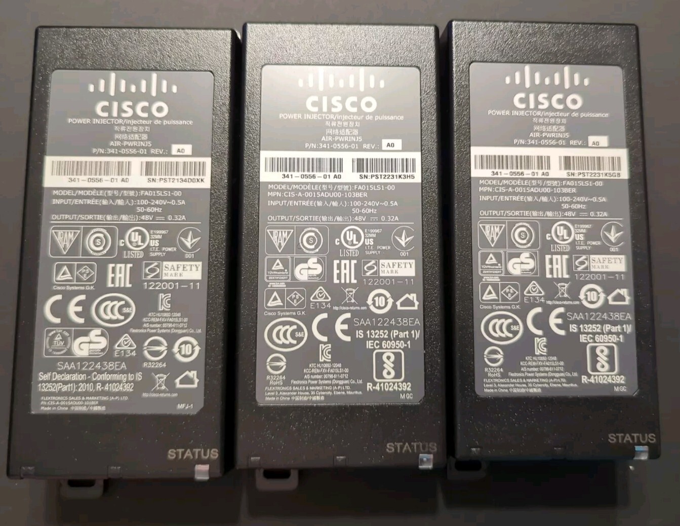 Lot Of 3 Cisco Aironet Power Injector - AIR-PWRINJ5 - EXCELLENT
