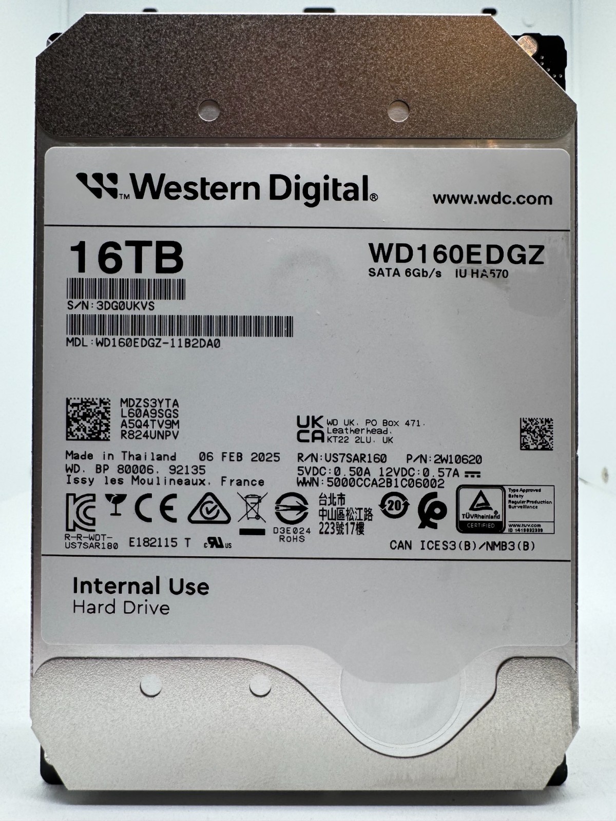 Western Digital WD160EDGZ 16TB 7200rpm SATA3 HDD 3.5 inch KVS Internal Hard Drive