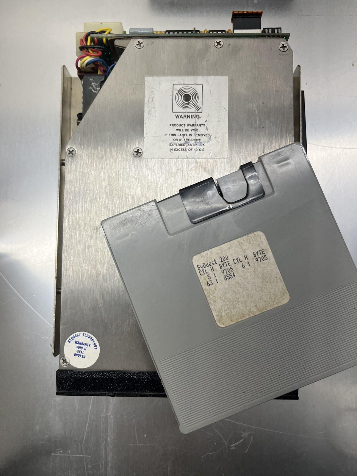SyQuest SQ 312RD Optical Drive w/ 200 Disk Rare Early Vintage