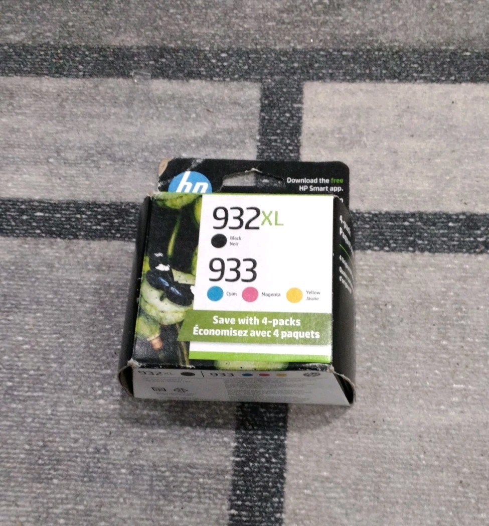 Genuine HP 932XL/933 Ink Cartridge 4 Pack Black/Color N9H62FN Sealed Nov/2024C
