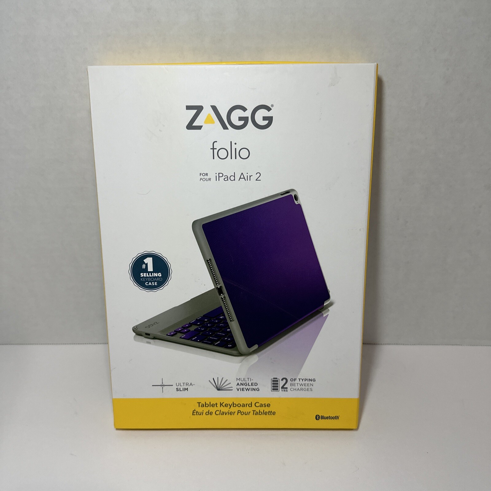 ZAGG iPad Air 2 Bluetooth Folio Case Ultra-Slim Keyboard Case Rare Orchid