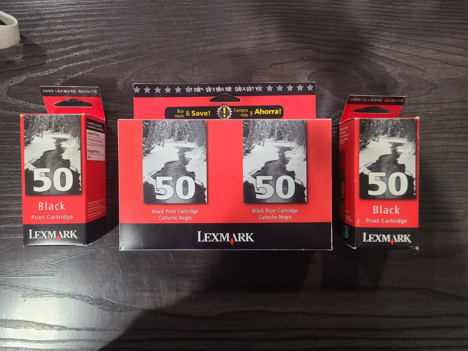 Lexmark 50 Black Ink Cartridges 17G0050  4-Pack Genuine New Sealed In Box