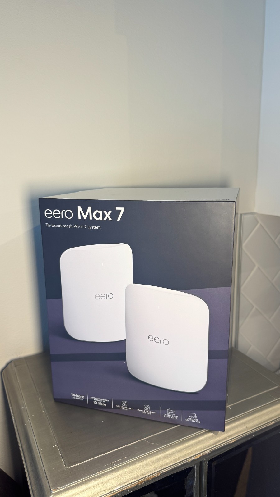 eero Max 7 Tri-Band Mesh Wi-Fi 7 System Set of 2 - New, Unopened