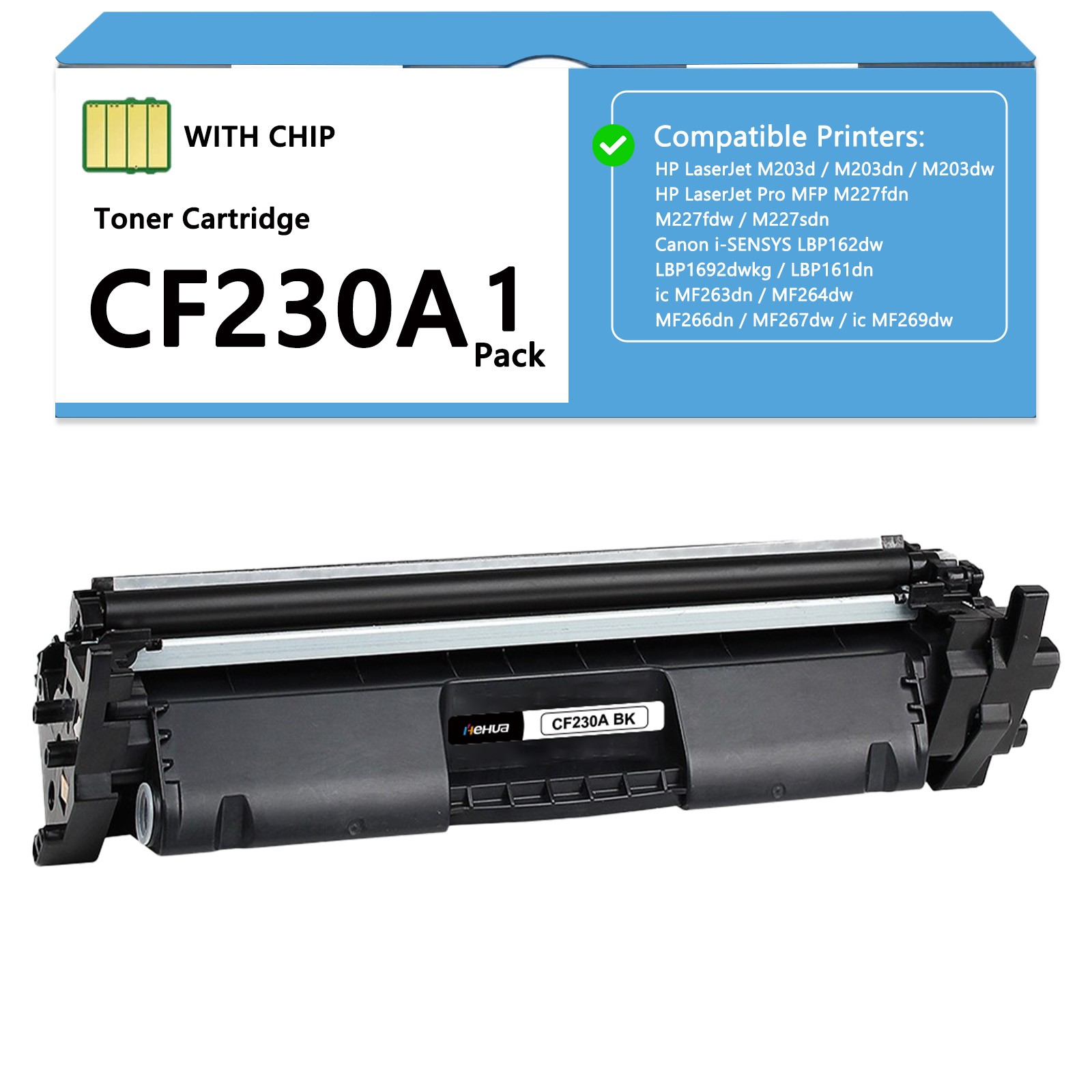 1 Pack CF230A Toner Cartridge For HP LaserJet M203d LaserJet Pro MFP M227fdn fdw