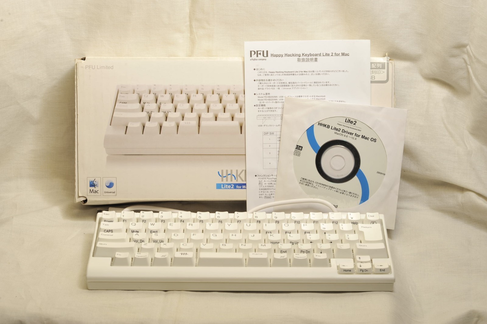 HHKB Lite 2 for Mac Wired USB Keyboard PD-KB220MA Tested *Mint* w/Box [B1303]