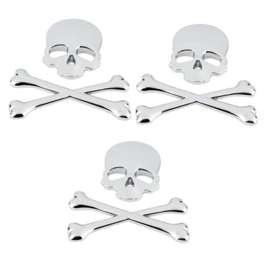 3pcs Crossbones Motorcycle Stickers Accessories: Skull Crossbone Pirate Car