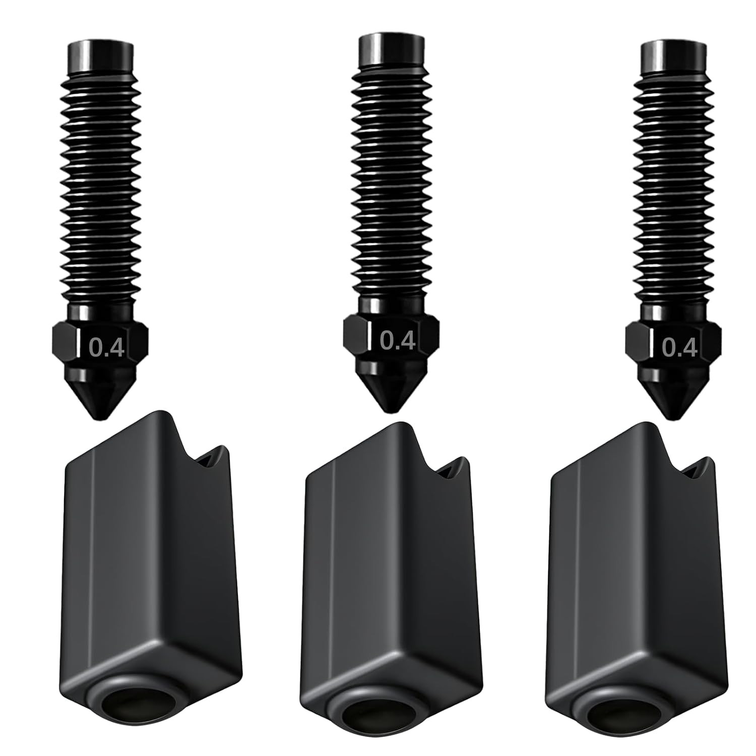 For ELEGOO Centauri Carbon Extruder Hotend Hardened Steel Nozzle, 3 0.4Mm Wear-