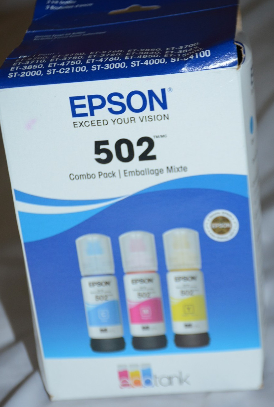 Epson 502 Combo Pack Ink Cyan Magenta Yellow New  Genuine *DATE 05/2029