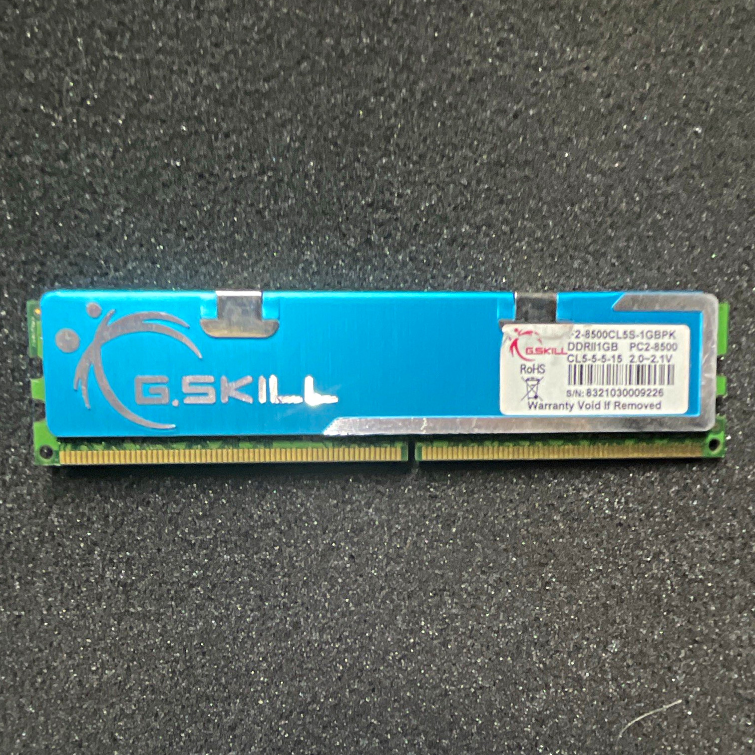G.SKILL 1GB DDR2 PC2-8500 DDR2-1066 240-Pin DIMM Non-ECC Unbuf F2-8500CL5S-1GBPK