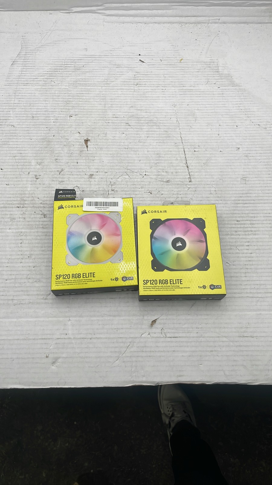 Corsair SP120 RGB Elite 120mm PWM RGB Fans Black White Lot Of 2