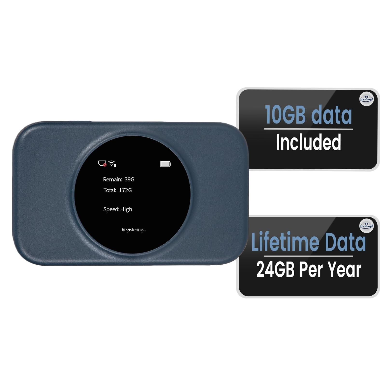 STATELINKER S2 Portable WiFi Hotspot, 4G LTE Mobile MiFi - USED -NO DATA SHOWING