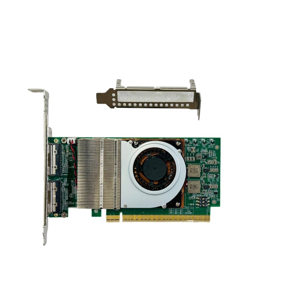 External PCI Express 5.0 x16 To 2 MCIO X16 X8 SFF-TA-1016 8i Retimer Adapter