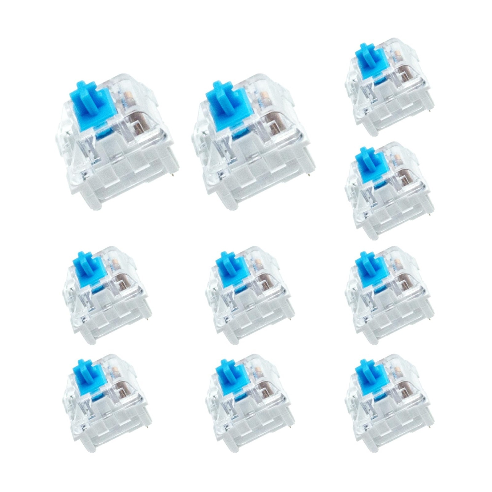 10 PCS Mechanical Keyboard Switches 3 PIN Blue Clicky Gaming Keyboard Switch