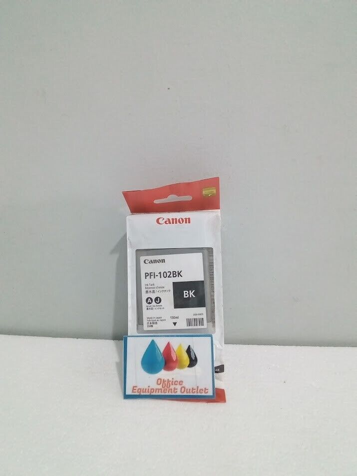Canon PFI-102BK 0895B001AA Black Ink Cartridge Exp 2016