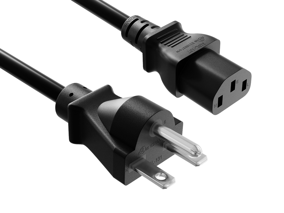 3ft NEMA 6-15P to C13 Server Power Cord, 14 AWG SJT Heavy Duty, 15A/250V, UL ...