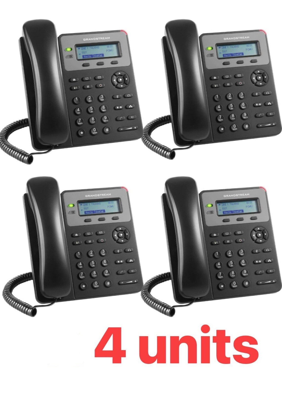 4 X Grandstream GXP1450 HD VOIP SIP Phone LED 2 Lines For Small Medium Business