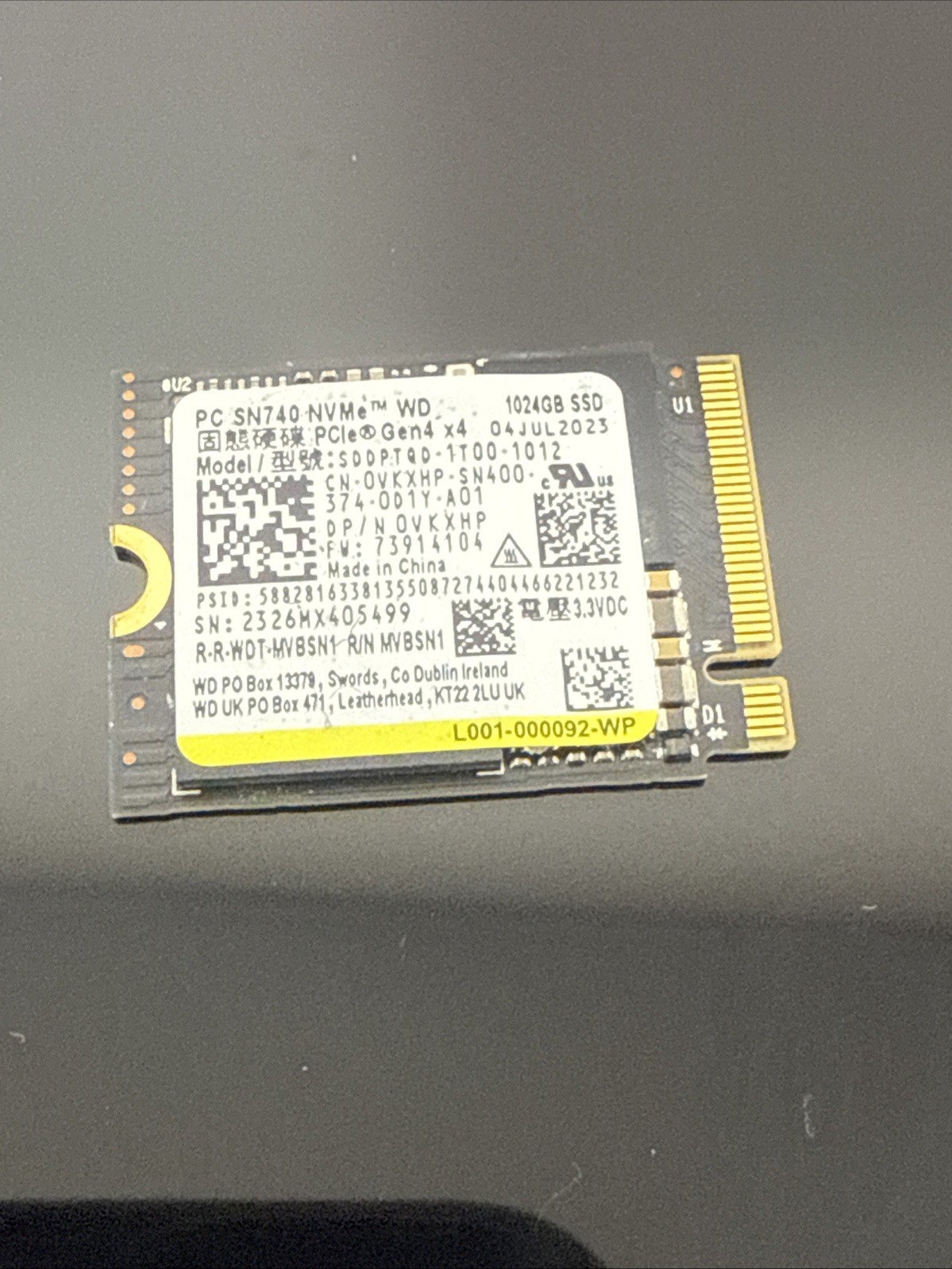 Western Digital SN740 1024GB NVMe M.2 PCIe Gen4x4 SDDPTQD-1T00-1012 W/ Win 11 P