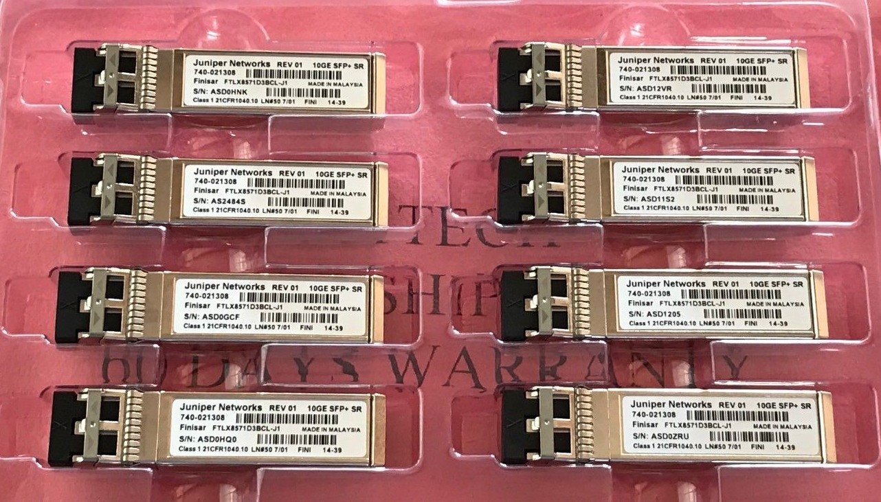  New Juniper EX-SFP-10GE-SR SFPP-10GE-SR 740-021308 10GE SFP+ 300p 90Days WRTY