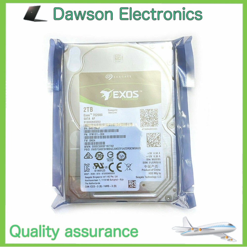 Seagate ST2000NX0253 Exos 2TB 7E2000 SATA 6Gb/s 7200 RPM 2.5” Hard Drive HDD