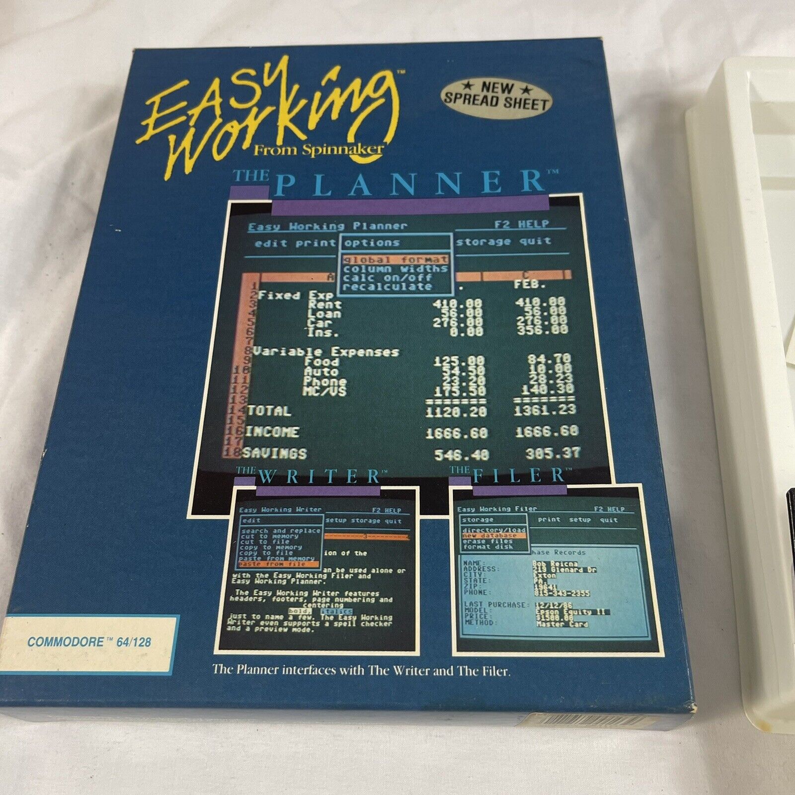 VTG Easy Working From Spinnaker The Planner Commodore 64