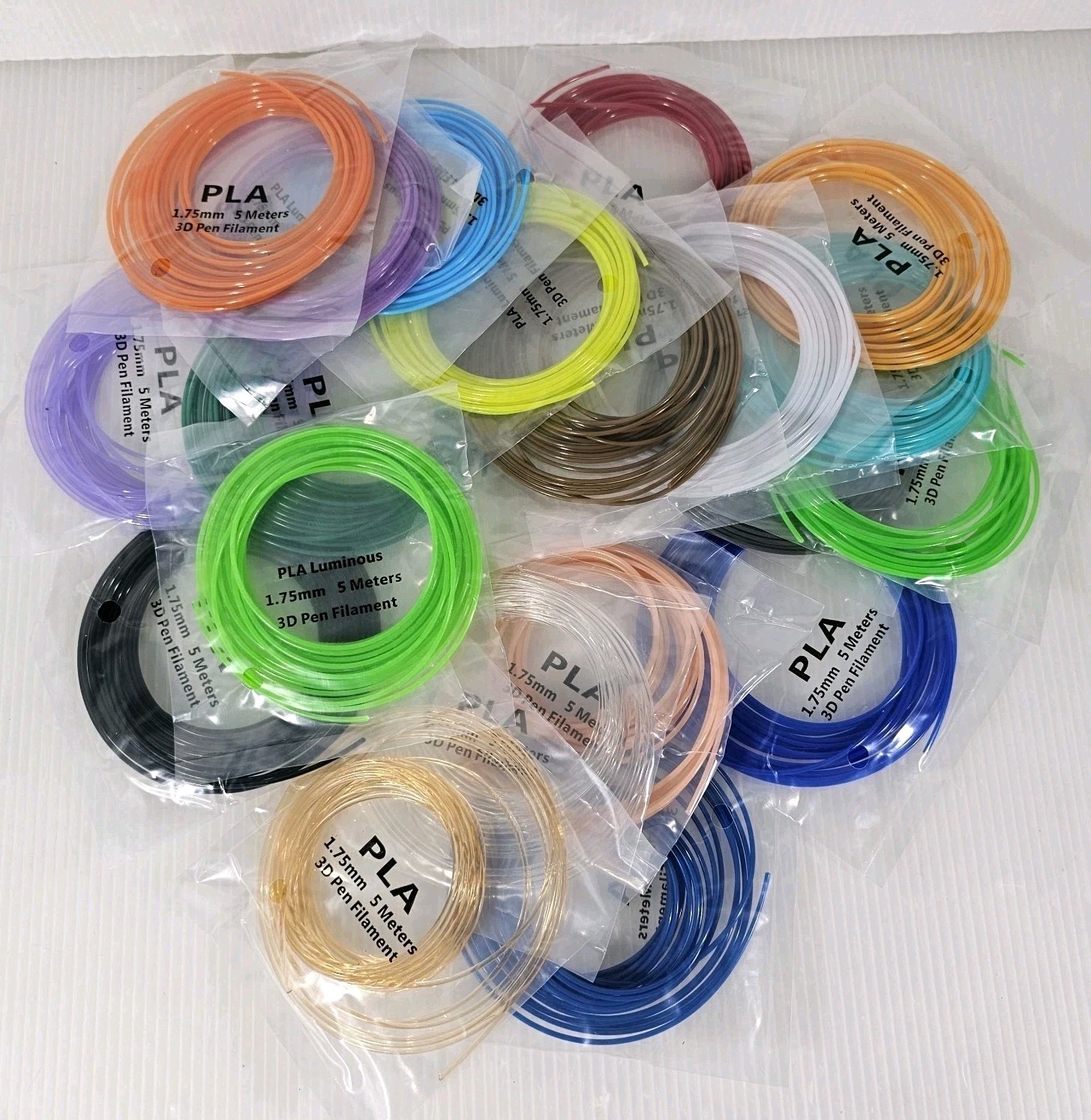 New PLA, 3D PEN Filament 5 Meters, 1.75mm, 20 PACK