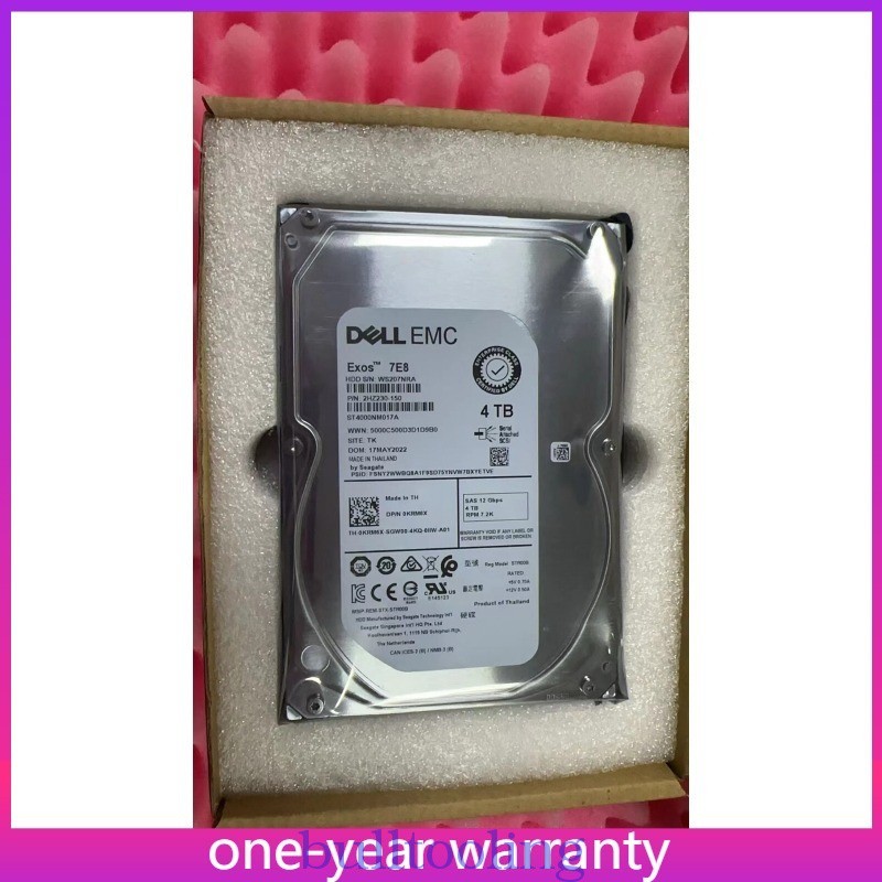 1PCS Seagate Exos X16 Dell EMC ST4000NM017A 4TB 3.5" 12 Gbps 7.2K RPM SAS Drive