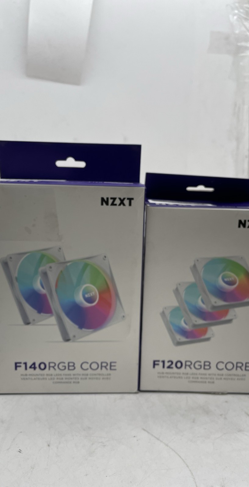 NZXT F140RGB F120RGB S/N 19247N54100090 Core Cooling Fan Lot of 2 Black