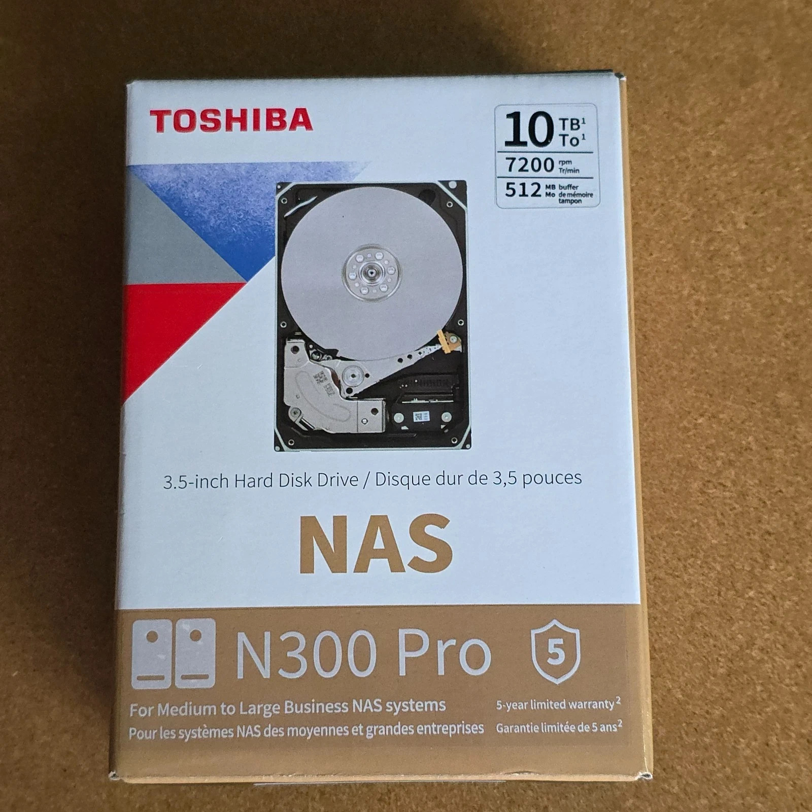 Toshiba N300 Pro 10TB NAS Hard Drive SATA 3 6Gb/s 7200 RPM 512MB Cache - NEW