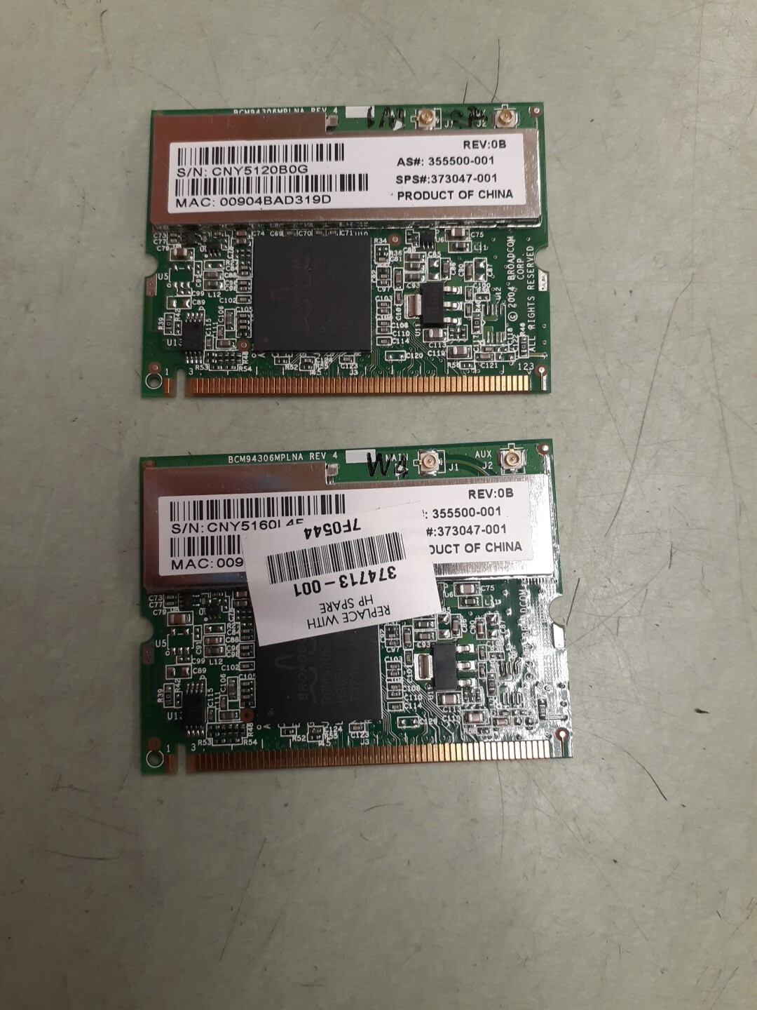 (2) HP Pavilion ZE4900 HP/Broadcom BRCM1013 355500-001 373047-001