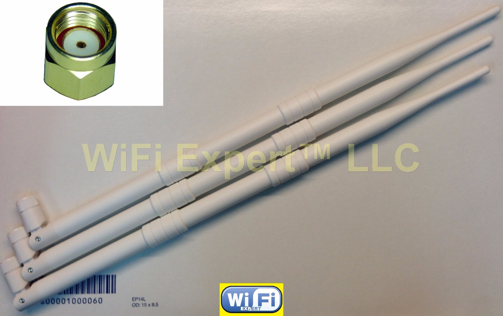 White 3 x 9dBi RP-SMA Antennas (3) for D-Link DIR-655 HIGH GAIN USA