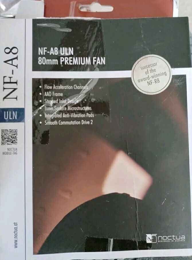 Noctua NF-A8 ULN 80mm Premium Fan 3-Pin Ultra Flow Acceleration New-open box