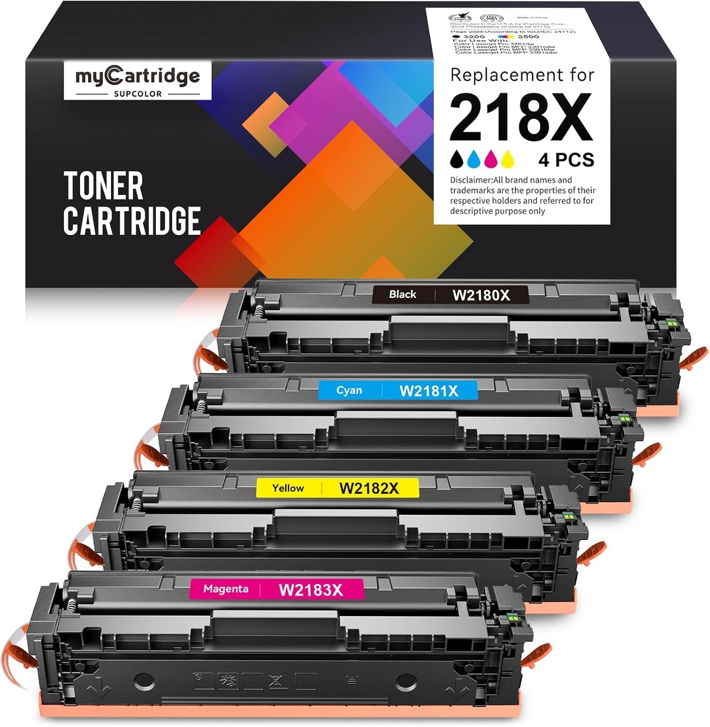 Toner Cartridges 4-Pack BCMY 218X SupColor myCartridge [Compatible--HP] BN