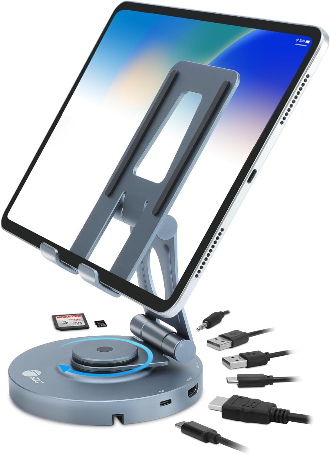 USB-C Hub Stand - iPhone 15 / iPad mini/Tablet Stand Docking Station, Rotatable