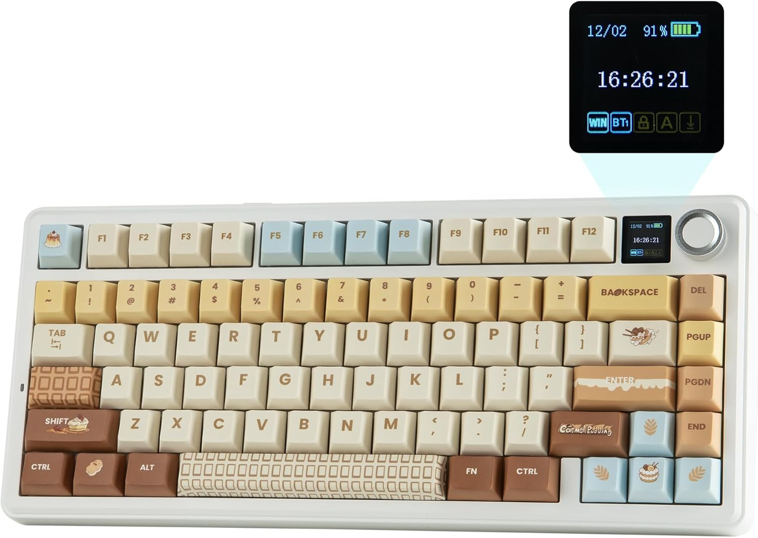 X Aula F75 MAX Wireless Mechanical Keyboard with TFT Screen and Knob, Gasket Key