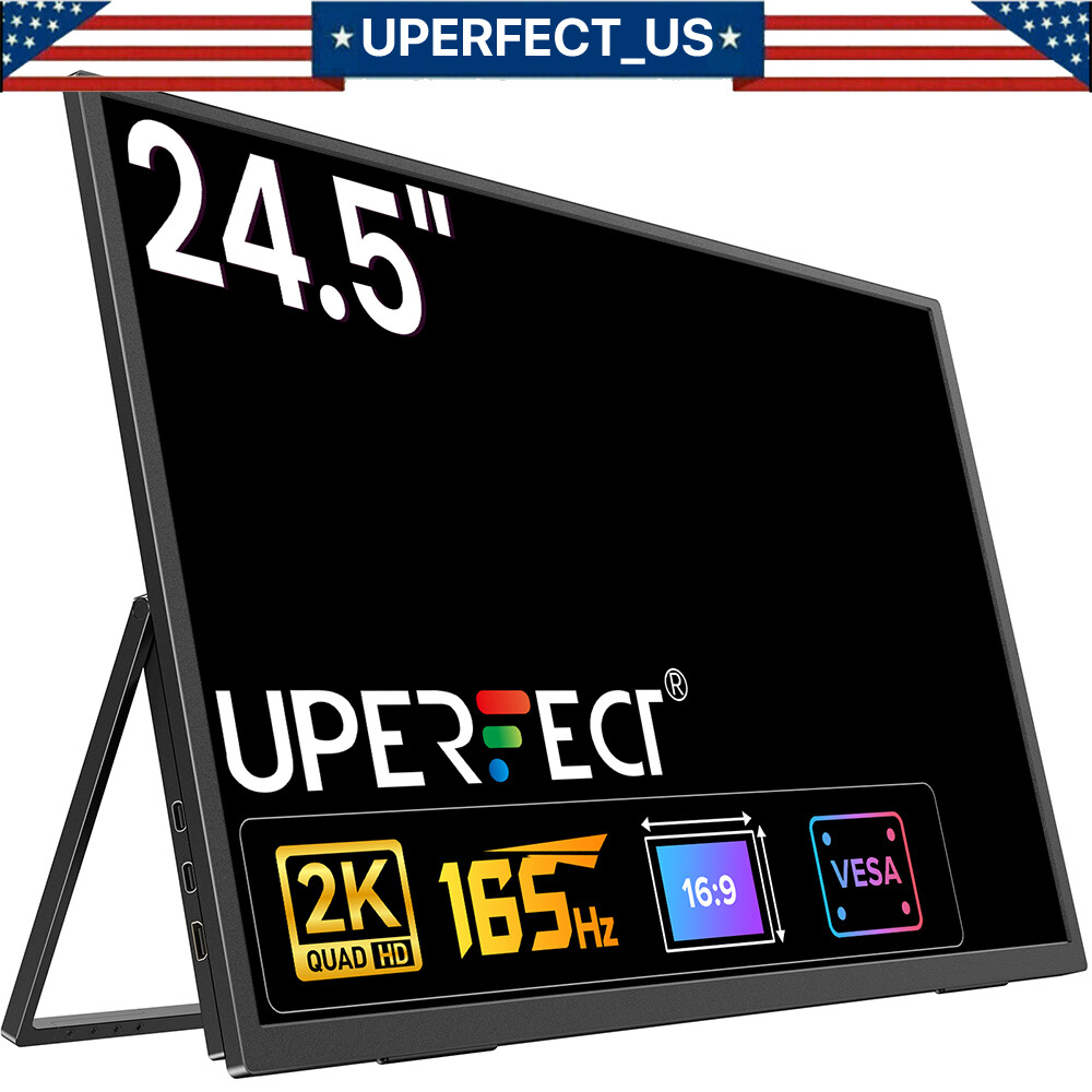 2025 24.5" 2K Computer Monitor 165Hz Gaming Portable Monitor Freestanding for PS