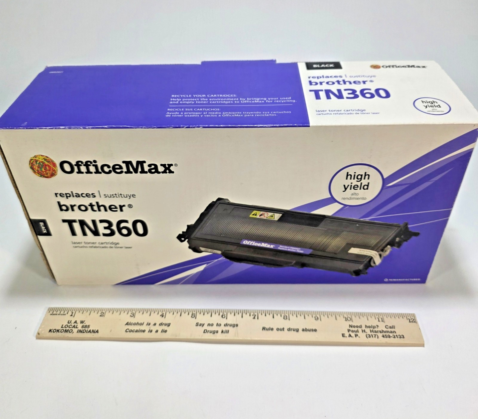 OfficeMax TN360 High Yield Black Toner Compatible Brother Open Box