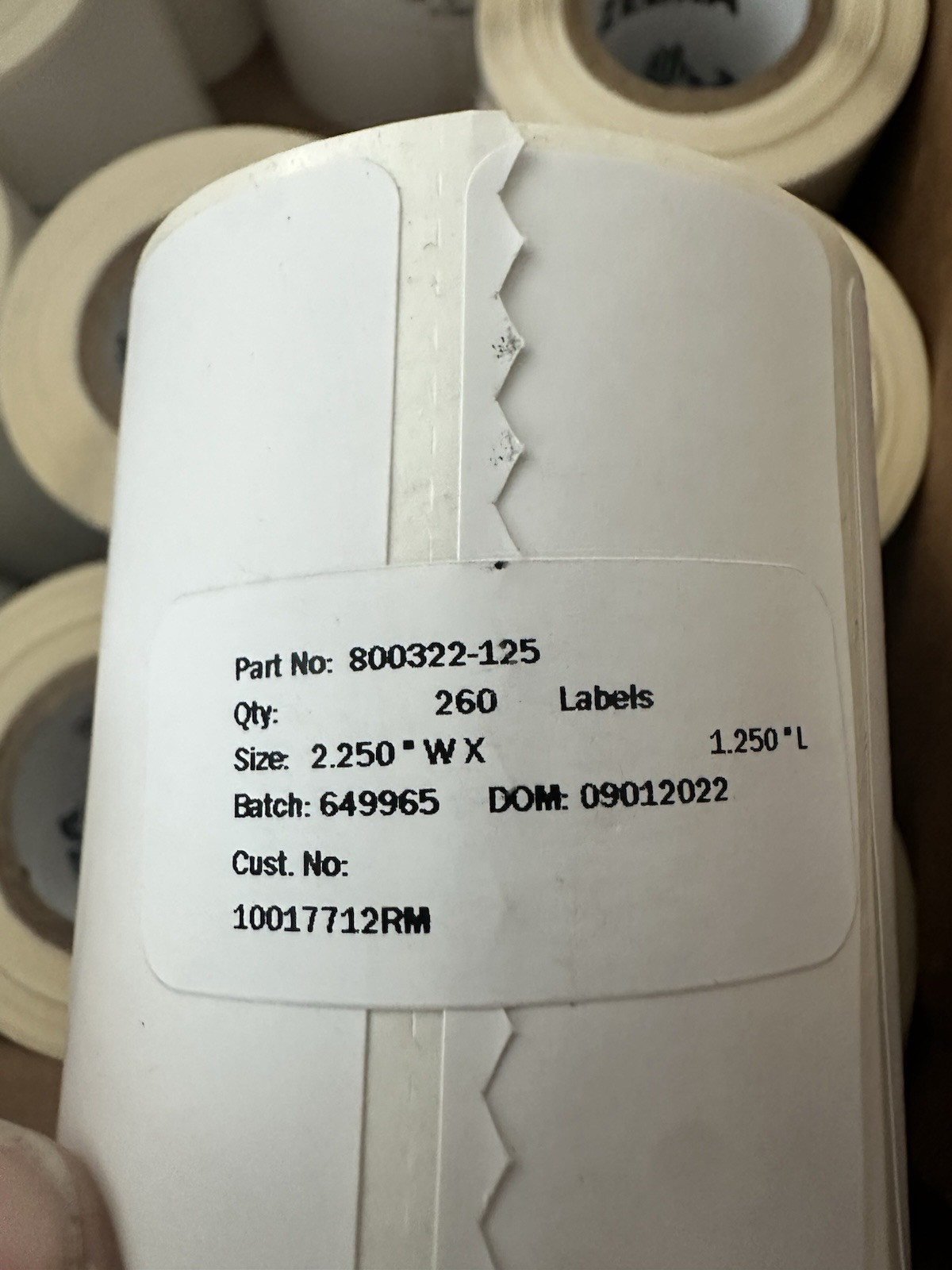 800322-125 - Zebra 2.25" x 1.25" Z-Select 4000D Label (Case of 12)
