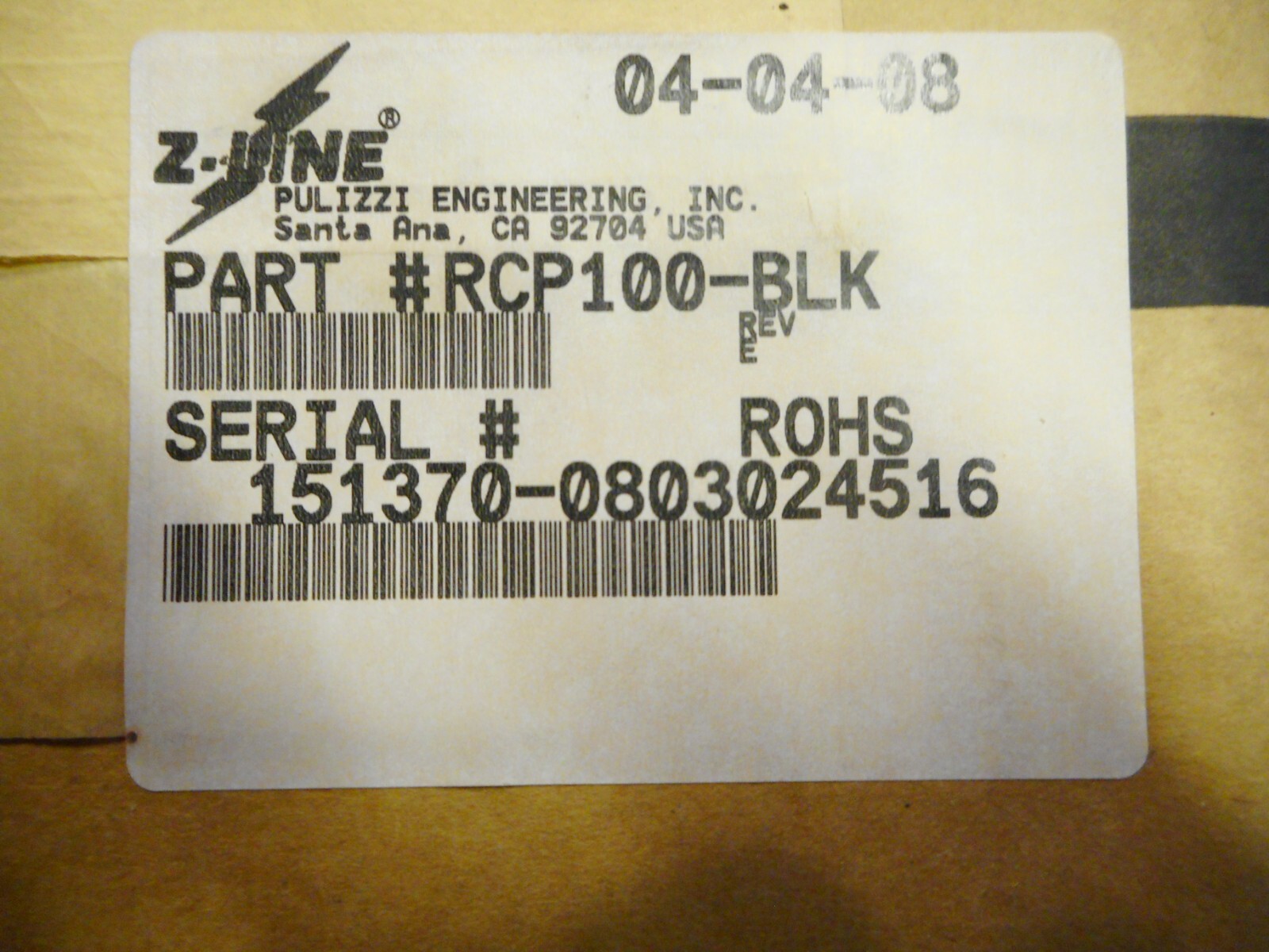 Z-LINE RCP100-BLK PULIZZI ENGINEERING REMOTE CONTROL PANEL EATON POWERWARE