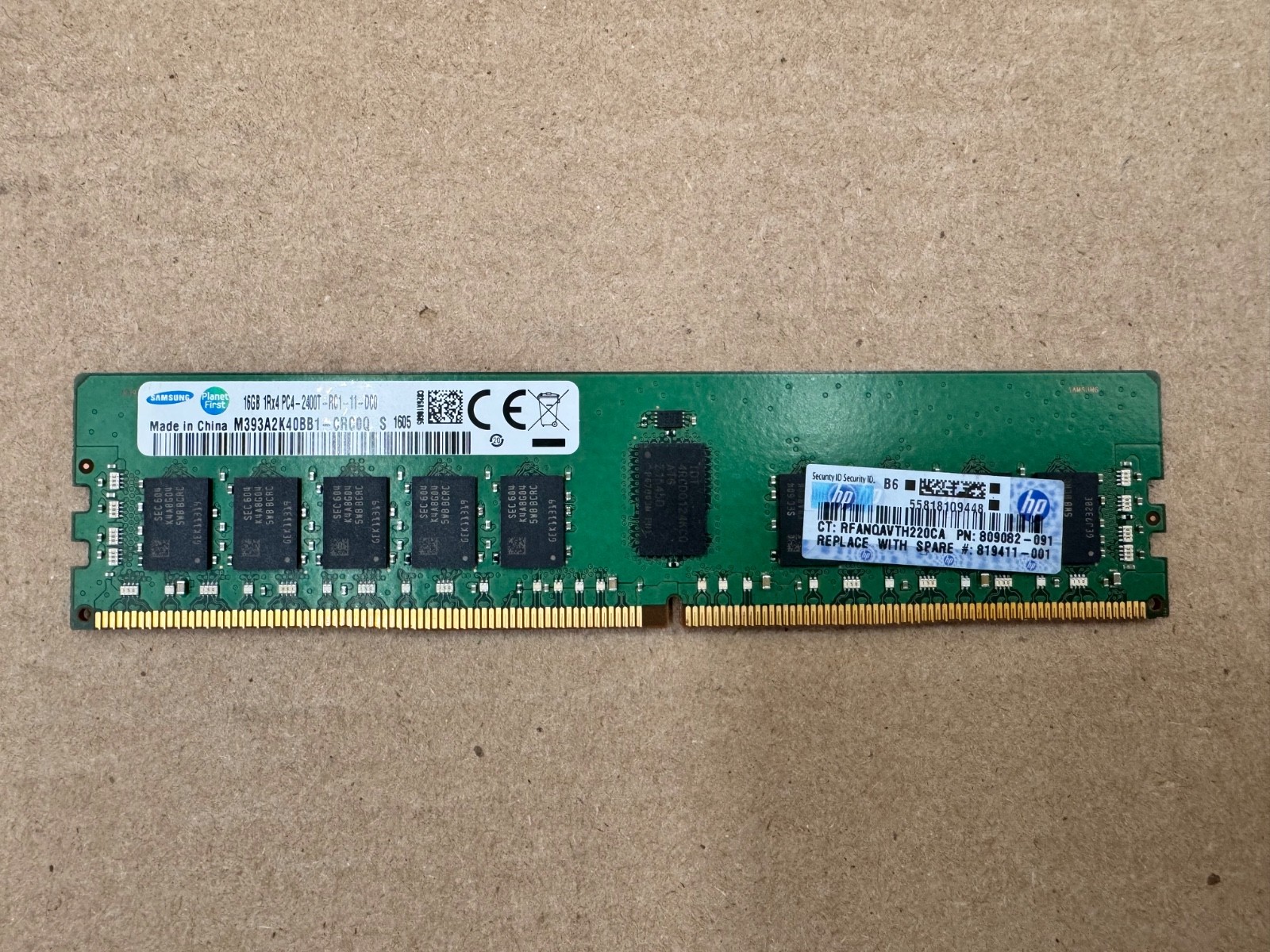 Samsung M393A2K40BB1-CRC0Q 16GB PC4-2400T 1Rx4 DDR4 ECC Server Memory RAM